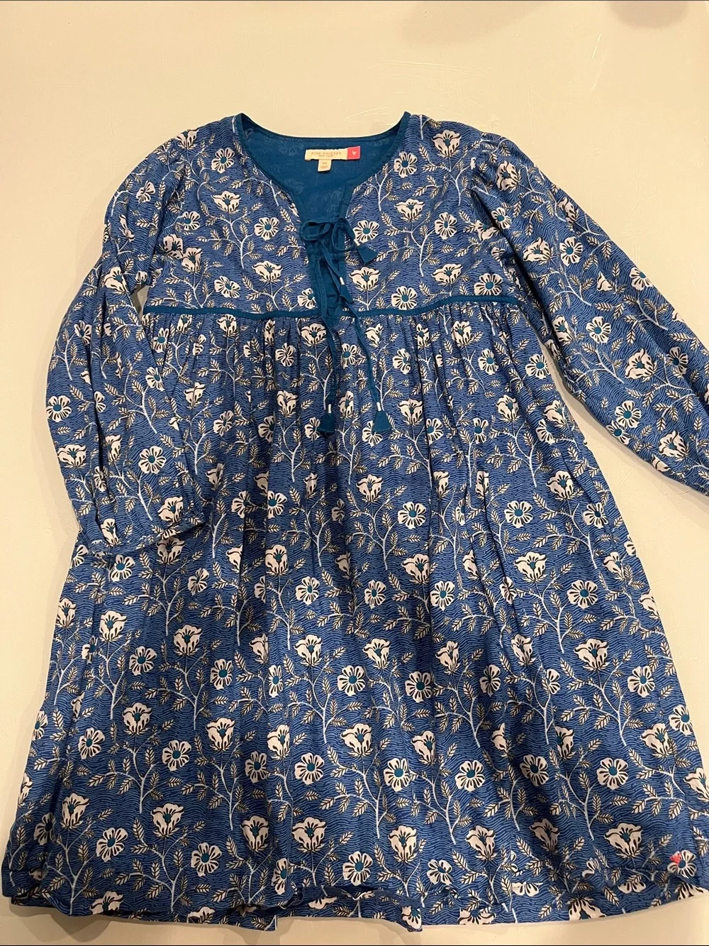 Pink Chicken Blue Floral Dress